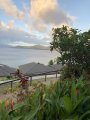 View from pathway to diveshopoverlooks ocean from villas