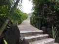 Steps uphill to rooms