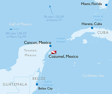 Map of Cozumel, Mexico