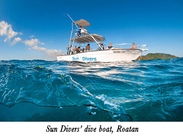 Sun Divers' dive boat, Roatan