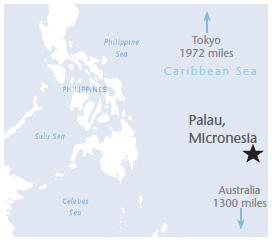 Map of  Palau, Micronesia