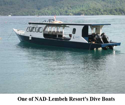 One of NAD-Lembeh Resort's Dive Boats