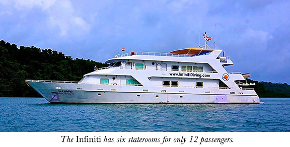 The Infiniti has six staterooms for only 12 passengers.