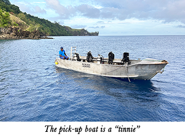The pick-up boat is a tinnie