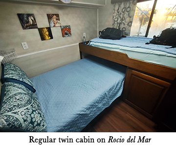 Regular twin cabin on Rocio del Mar