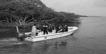 One of Turneffe Island Lodge’s two 27-foot dive boats