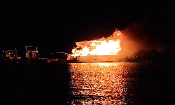 MY Golden Dolphin on fire