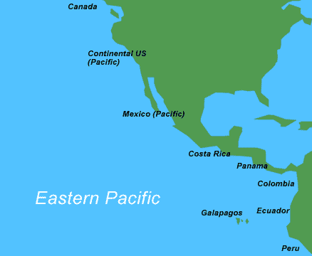 Eastern Pacific Diving Destinations Map