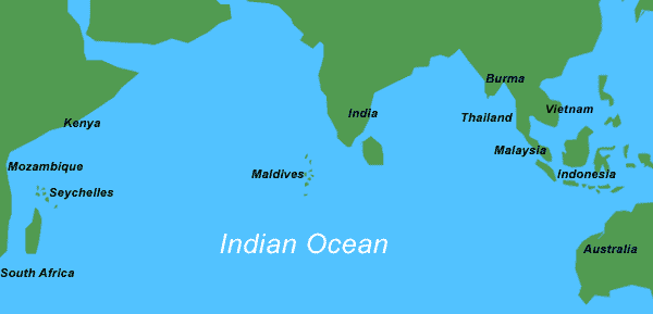 Indian Ocean diving destinations map