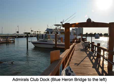 Admirals Club Dock (Blue Heron Bridge to the left)