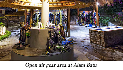 Open air gear area at Alam Batu