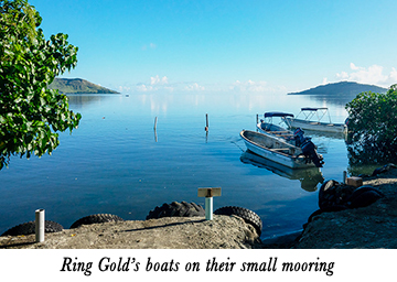 Ring Gold's boats on their small mooring