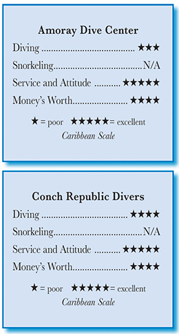 Amoray Dive Center and Conch Republic Divers - Rating