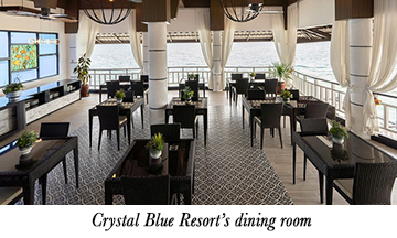 Crystal Blue Resort's dining room