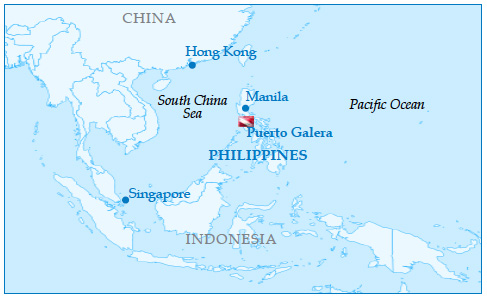Puerto Galera in Philippines - Map