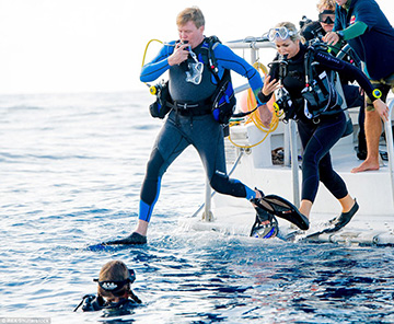 King Willem-Alexander and Queen Máxima of the Netherlands took a giant stride into Saba's waters
