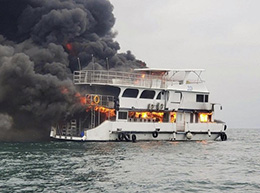 Triton boat caught fire