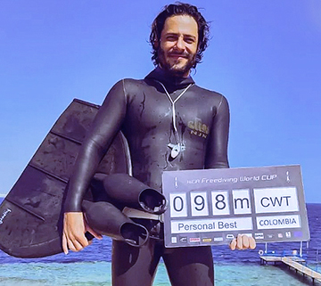 Colombian freediver Cristian Casta�o Villa