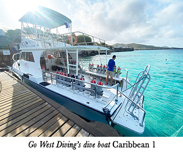 Go West Diving's dive boat Caribbean 1