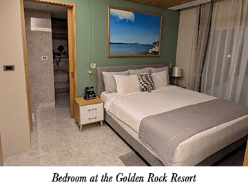 Bedroom at the Golden Rock Resort