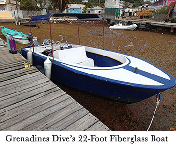 Grenadines Dive's 22-Foot Fiberglass Boat