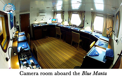Camera room aboard the Blue Manta
