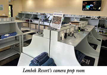 Lembeh Resort's camera prep room