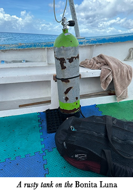 A rusty tank on the Bonita Luna