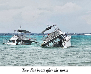 Two dive boats after the storm