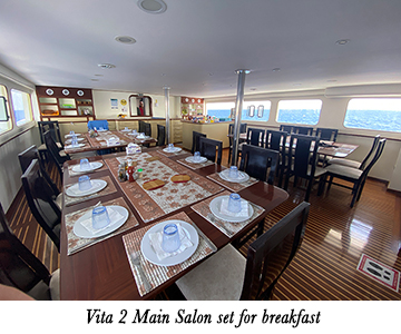 Vita 2 Main Salon set for breakfast