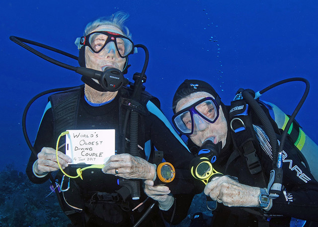 Phil and Grace Hampton - world's oldest scuba diving couple
