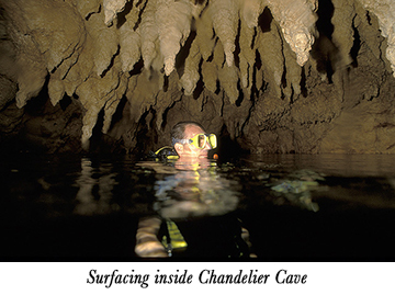 Surfacing inside Chandelier Cave