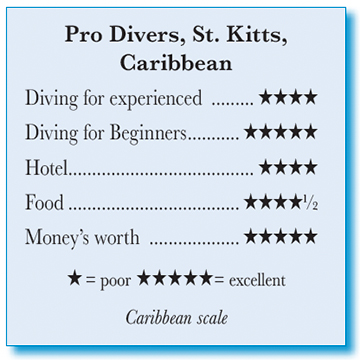Pro Divers, St. Kitts, Caribbean - Rating