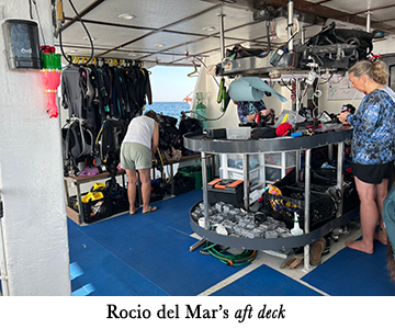 Rocio del Mar's aft deck