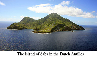 The island of Saba in the Dutch Antilles