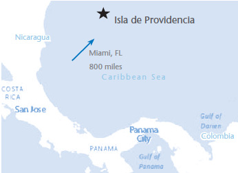 Map of Isla de Providencia, Colombia
